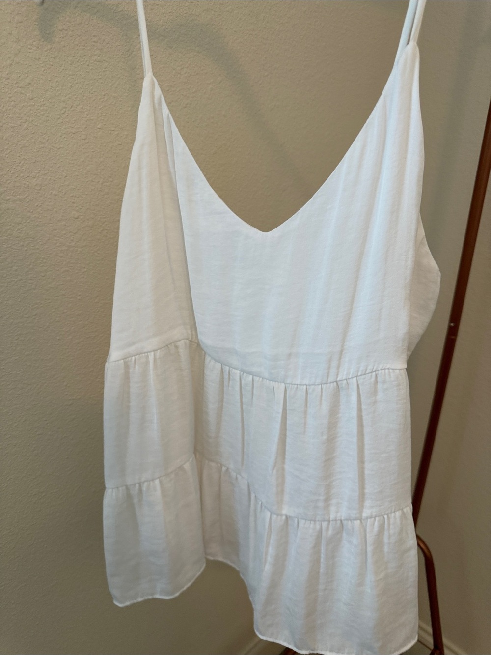 Naked Zebra White Tiered Spaghetti-Strap Camisole